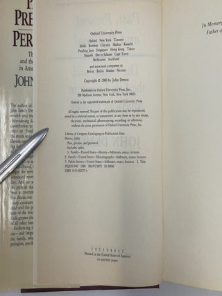 Past, Present, and Personal: The Family and the Life Course in American History