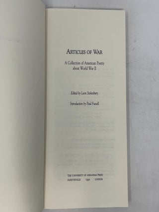 Articles of War: A Collection of American Poetry About World War II