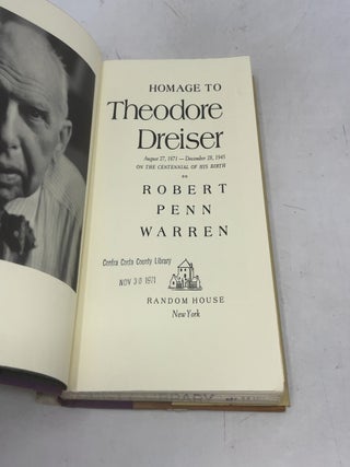 Homage to Theodore Dreiser On the Centennial of His Birth