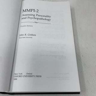 MMPI-2 Assessing Personality and Psychopathology Fourth Edition
