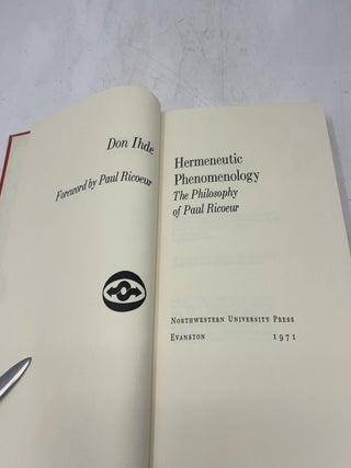 Hermeneutic phenomenology;: The philosophy of Paul Ricoeur (Studies in Phenomenology and Existential Philosophy)