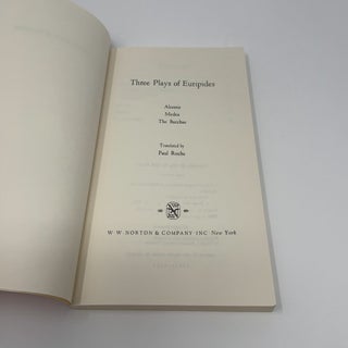 Three plays of Euripides: Alcestis, Medea, The Bacchae