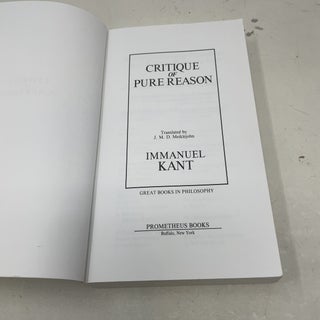 Critique of Pure Reason (Great Books in Philosophy)