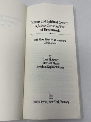 Dreams and Spiritual Growth: A Judeo-Christian Way of Dreamwork