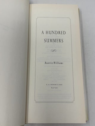 A Hundred Summers: A Novel