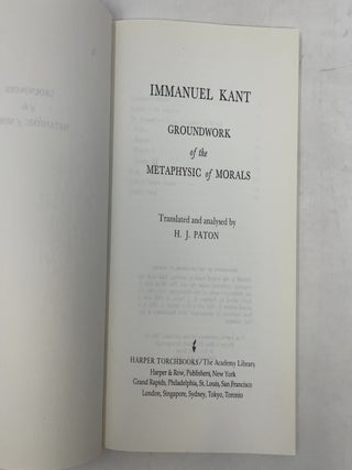 Groundwork of the Metaphysic of Morals
