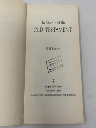 The Growth of the Old Testament