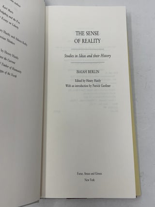 The Sense of Reality: Studies in Ideas and Their History