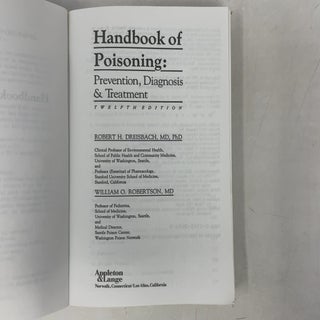 Handbook of Poisoning: Prevention, Diagnosis & Treatment