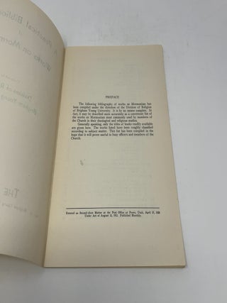 A Practical Bibliography of Works on Mormonism - Vol. 19 No. 7