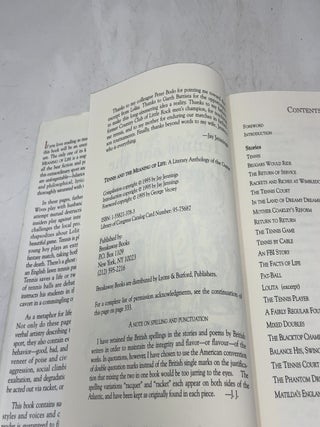 Tennis and the Meaning of Life: A Literary Anthology of the Game