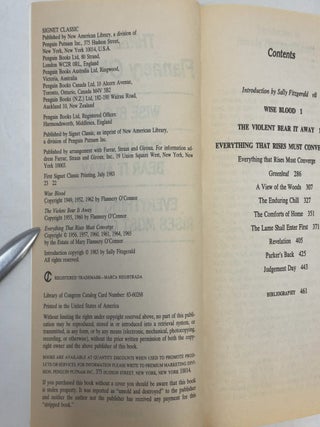 Three by Flannery O'Connor: Wise Blood/the Violent Bear It Away/Everything That Rises/Must Converge