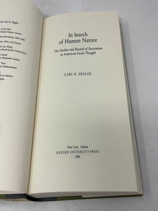 In Search of Human Nature: The Decline and Revival of Darwinism in American Social Thought
