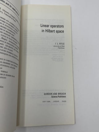 Linear Operators in Hilbert Space