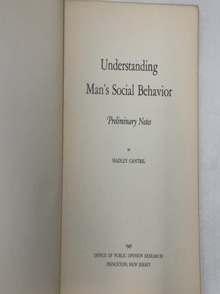 Understanding Man's Social Behavior