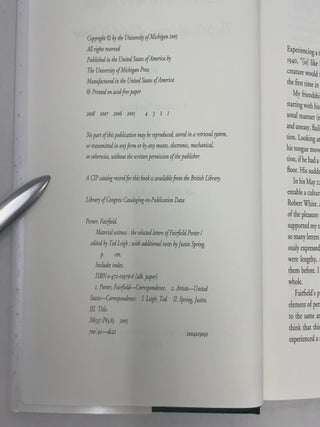 Material Witness: The Selected Letters of Fairfield Porter