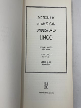 Dictionary of American Underworld Lingo
