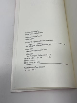 New Essays on the Psychology of Art