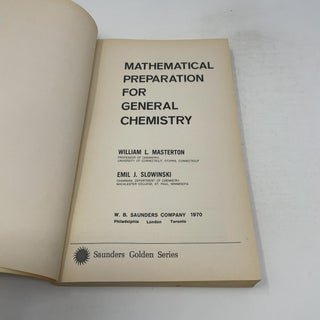 Mathematical Preparation For General Chemistry