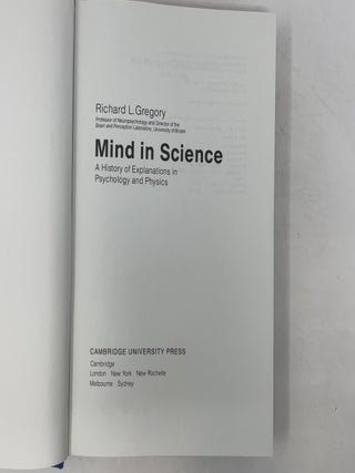 Mind in Science: A History of Explanations in Psychology and Physics