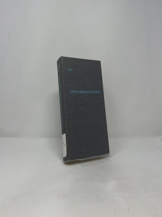 Applied Stream Sanitation (Environmental Science and Technology: A Wiley-Interscience Series of Texts and Monographs)