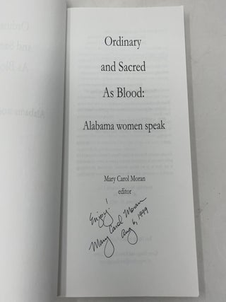 Ordinary and Sacred as Blood: Alabama Women Speak
