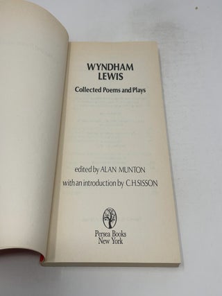 Wyndham Lewis, Collected Poems and Plays