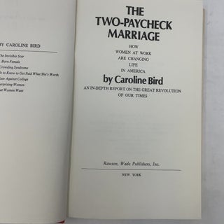The Two-Paycheck Marriage: How Women at Work are Changing Life in America