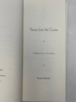 Verses from the Center: A Buddhist Vision of the Sublime