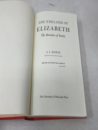 The England of Elizabeth: The structure of society