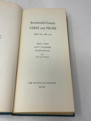 Seventeenth-Century Verse and Prose Volume Two: 1660-1700