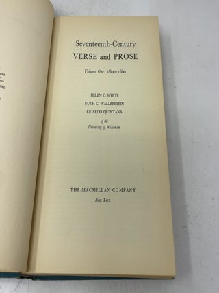 Seventeenth-Century Verse and Prose, Volume One: 1600-1660