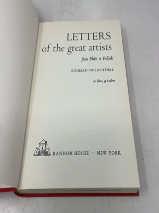 Letters of the Great Artists, from Blake to Pollock