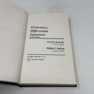 Elementary Differential Equations