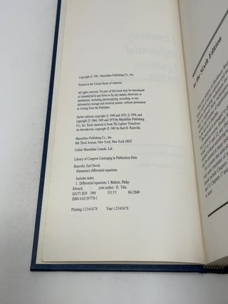 Elementary Differential Equations