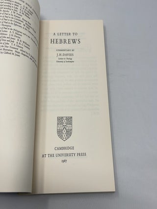 Stock Image A Letter to Hebrews (Cambridge Bible Commentaries on the New Testament)