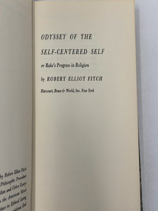 Odyssey of the Self-Centered Self: Or Rake's Progress in Religion
