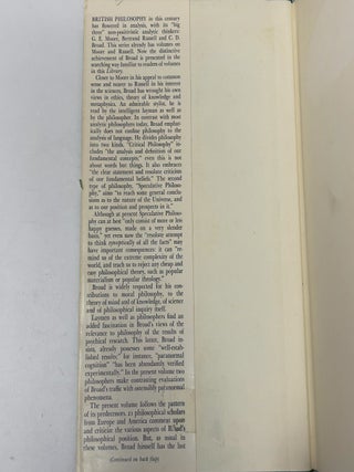 The Philosophy of C.D. Broad (The Library of Living Philosophers)