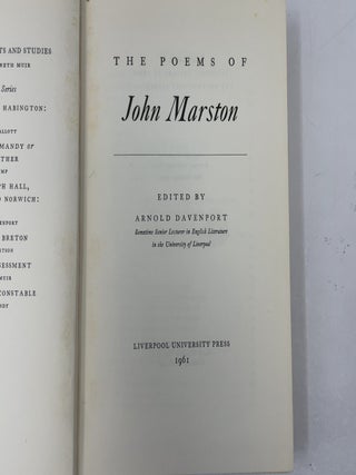 The Poems of John Marston