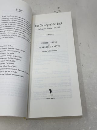 The Coming of the Book: The Impact of Printing 1450-1800 (Verso Classics, 10)