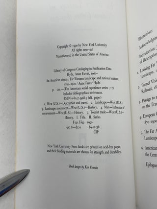 An American Vision: Far Western Landscape and National Culture, 1820-1920 (The American Social Experience)