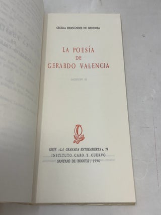 La Poesia De Gerardo Valencia
