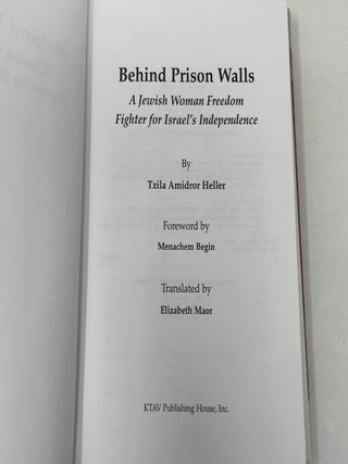 Behind Prison Walls: A Jewish Woman Freedom Fighter for Israel's Independence