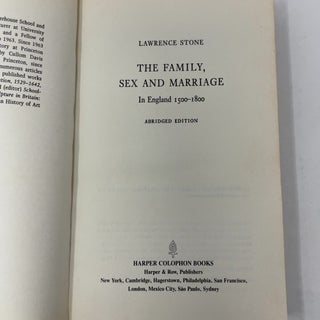 Family, Sex and Marriage in England, 1500-1800: Abridged Edition