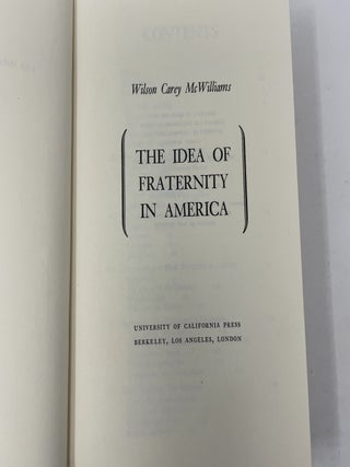 The Idea of Fraternity in America
