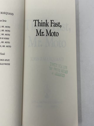 Think Fast, Mr. Moto