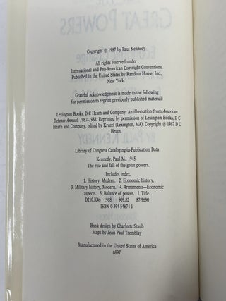 The Rise and Fall of the Great Powers: Economic Change and Military Conflict from 1500 to 2000