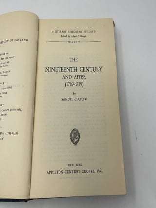 A Literary History of England: Volume IV: The Nineteenth Century and After (1789-1939).