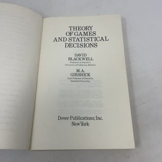 Theory of Games and Statistical Decisions