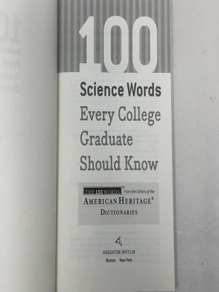 100 Science Words Every College Graduate Should Know